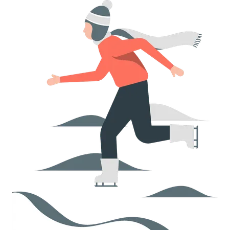 Homme faisant du patinage sur glace  Illustration