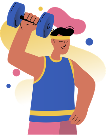 Homme faisant du renforcement musculaire  Illustration