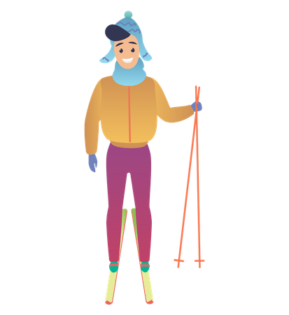 Homme faisant du ski  Illustration