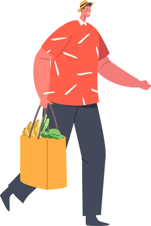 Homme faisant des courses  Illustration