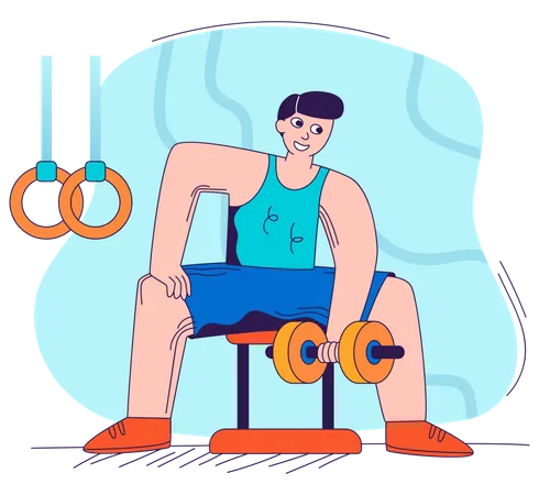 Homme faisant des exercices de biceps  Illustration