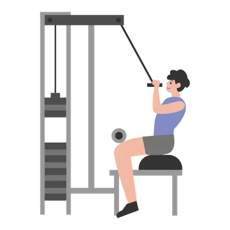 Homme faisant des exercices de force en mouvement  Illustration