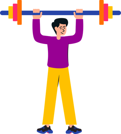 Homme faisant de l'exercice en salle de sport  Illustration