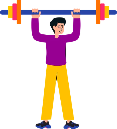 Homme faisant de l'exercice en salle de sport  Illustration