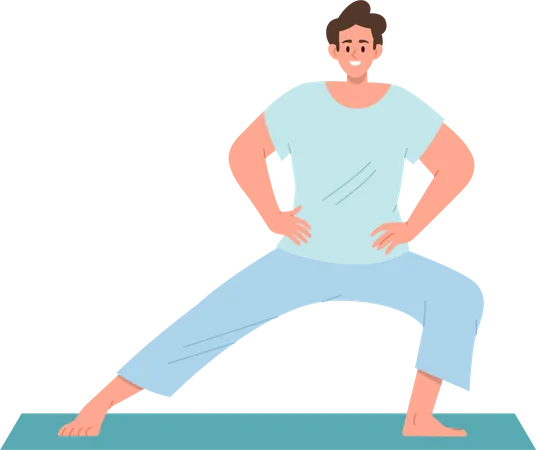 Homme faisant la forme physique du matin  Illustration