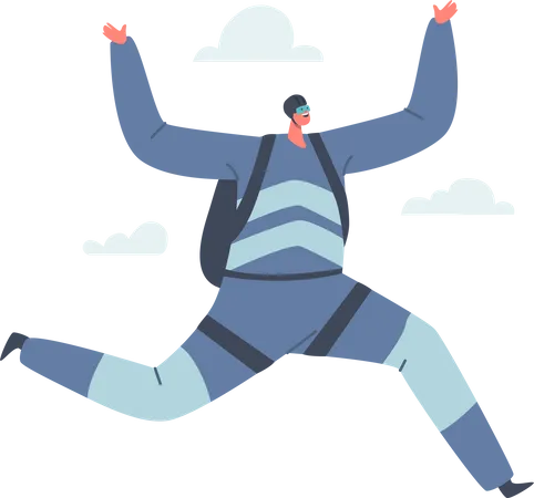 Homme faisant du parachutisme  Illustration