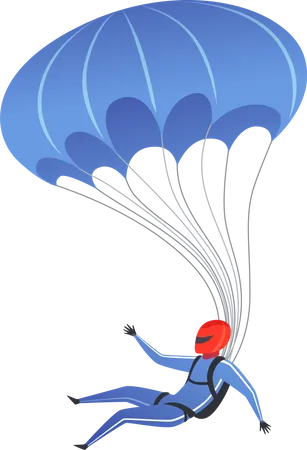 Homme faisant du parapente  Illustration