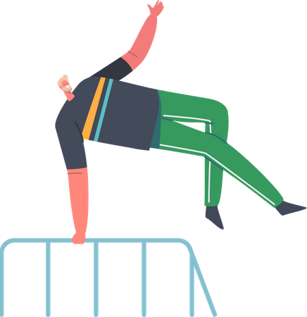 Homme faisant des exercices de parkour  Illustration