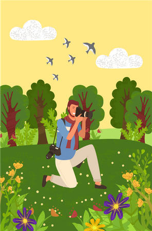 Homme faisant de la photographie  Illustration