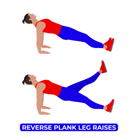 L'homme faisant l'exercice de levée de jambe de planche inversée  Illustration