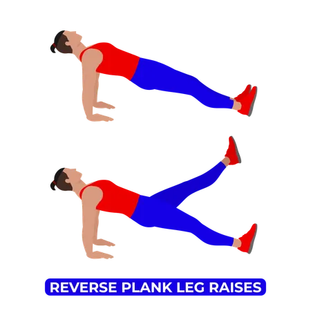 L'homme faisant l'exercice de levée de jambe de planche inversée  Illustration