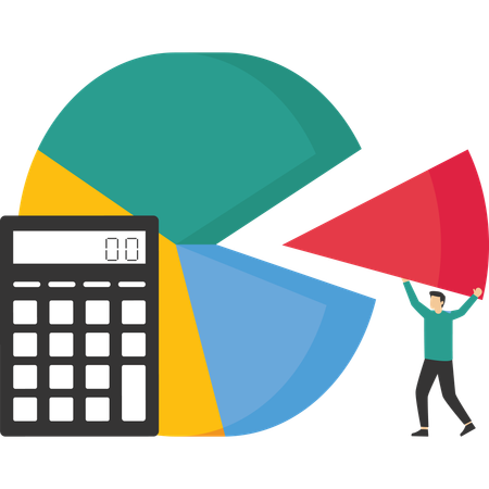 Homme faisant la planification et l'analyse du budget  Illustration