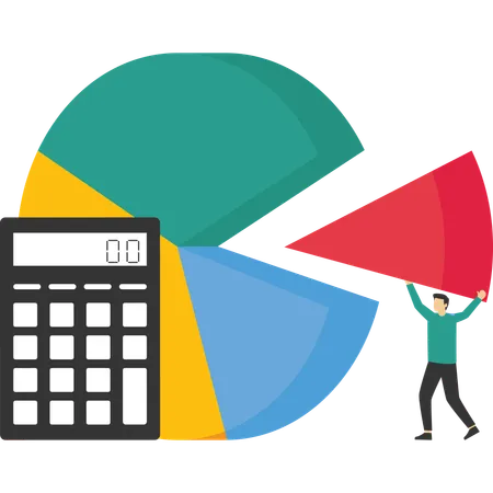 Homme faisant la planification et l'analyse du budget  Illustration