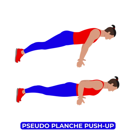 Homme faisant un exercice de pompes pseudo-planche  Illustration