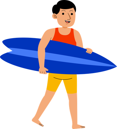 Homme faisant du surf  Illustration