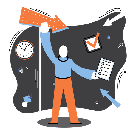 Homme faisant un audit financier  Illustration
