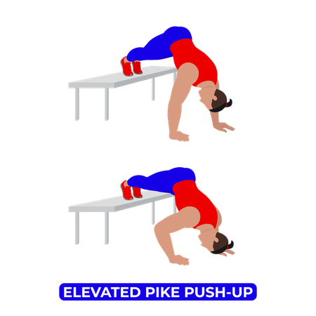 Homme faisant un exercice de poussée de brochet élevé  Illustration