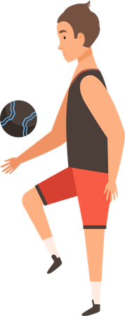 Homme faisant de l'exercice avec un ballon  Illustration