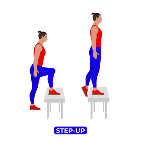 Homme faisant un exercice intensif  Illustration