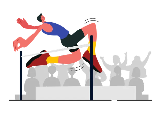 Homme faisant un saut en hauteur  Illustration