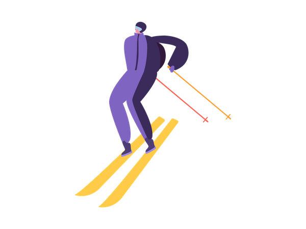 Homme faisant une activité hivernale  Illustration