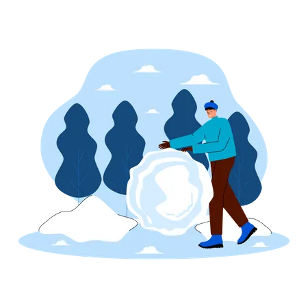 Homme faisant une boule de glace  Illustration