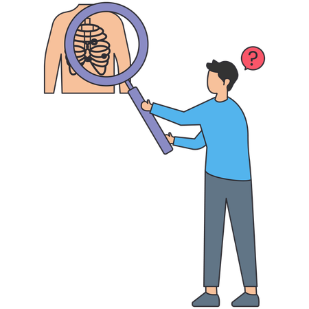 Un homme fait une radiographie médicale  Illustration