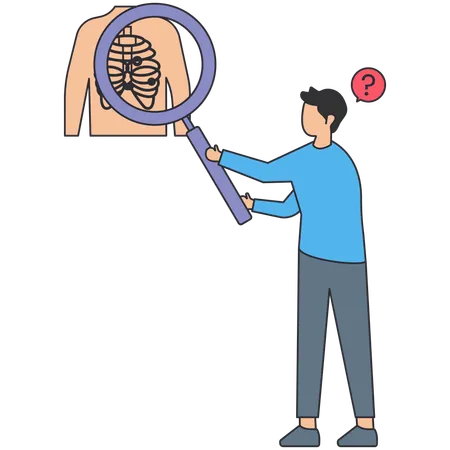 Un homme fait une radiographie médicale  Illustration