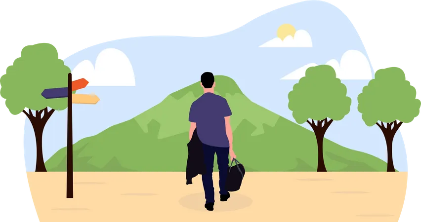 Homme faisant du tourisme  Illustration