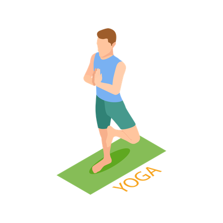 Homme faisant du yoga  Illustration