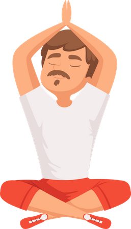 Homme faisant du yoga  Illustration