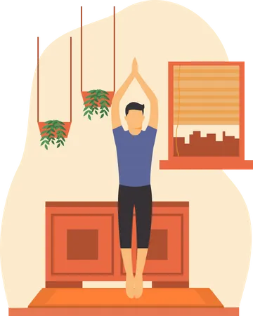 Homme faisant du yoga  Illustration