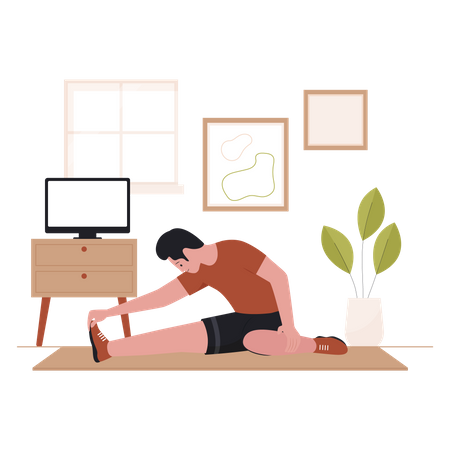 Homme faisant du yoga  Illustration