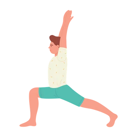 Homme faisant des exercices de yoga  Illustration