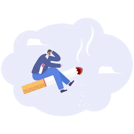 Homme qui fume une cigarette  Illustration