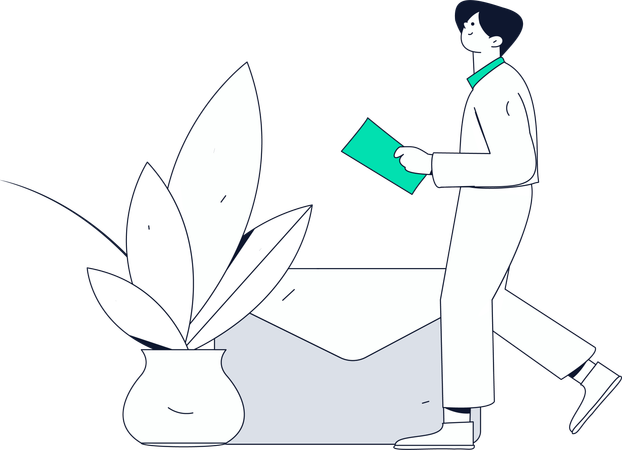 Homme heureux se préparant à l'examen  Illustration