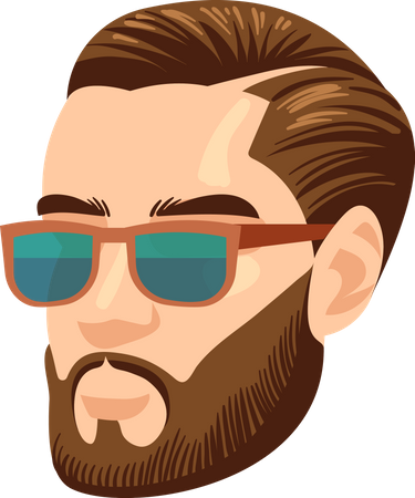 Homme hipster barbu  Illustration