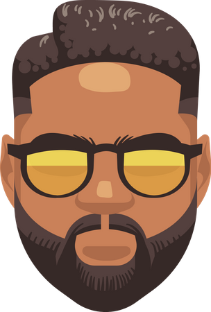 Homme hipster barbu  Illustration