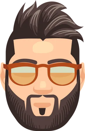 Homme hipster barbu  Illustration