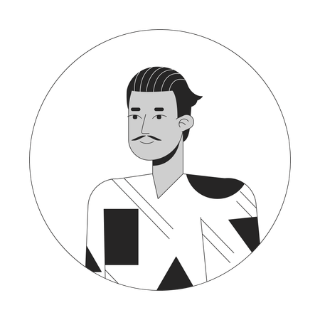 Homme hispanique avec moustache crayon  Illustration
