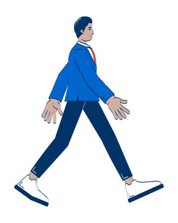 Un homme indien confiant marchant en tenue professionnelle  Illustration