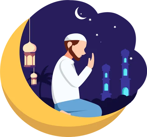 Homme islamique faisant namaz  Illustration