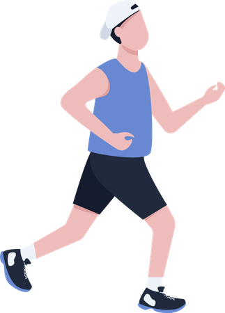 Homme faisant du jogging dehors  Illustration