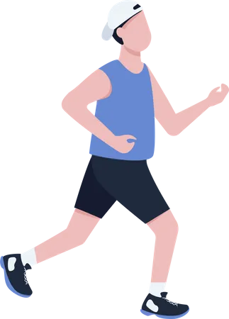 Homme faisant du jogging dehors  Illustration