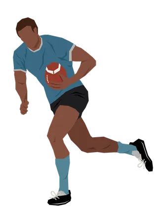 Homme jouant au ballon de rugby  Illustration
