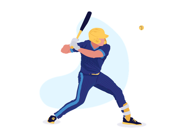 Homme jouant au baseball  Illustration