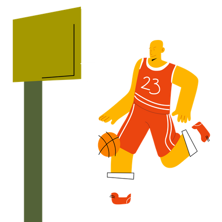 Homme jouant au basket  Illustration