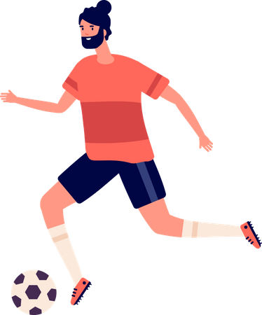 Homme jouant au football  Illustration