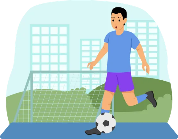 Homme jouant au football  Illustration