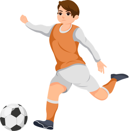 Homme jouant au football  Illustration